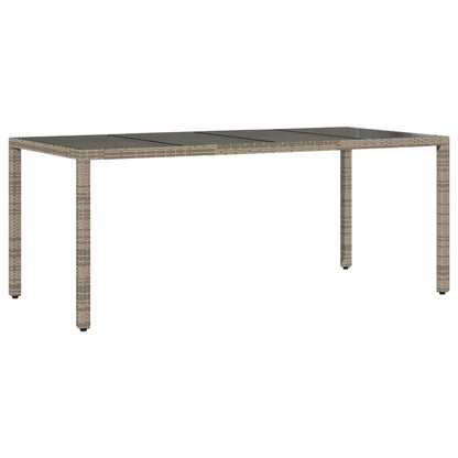 Mesa De Jardín Superficie De Vidrio Ratán Pe 190X90X75 Cm