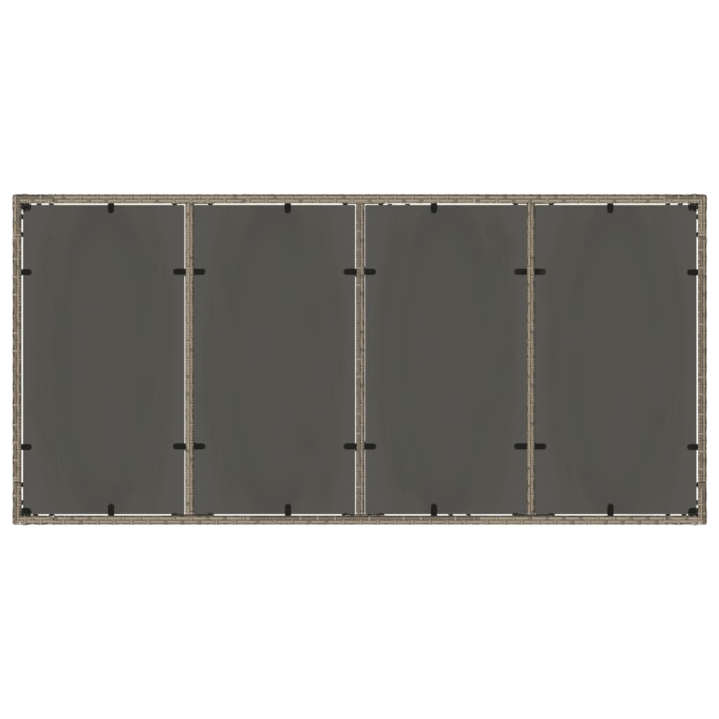 Mesa De Jardín Superficie De Vidrio Ratán Pe 190X90X75 Cm