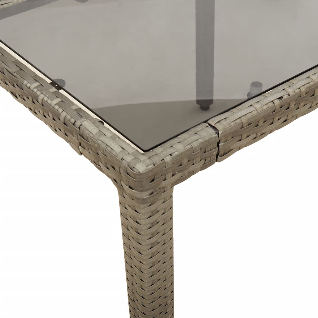 Mesa De Jardín Superficie De Vidrio Ratán Pe 190X90X75 Cm