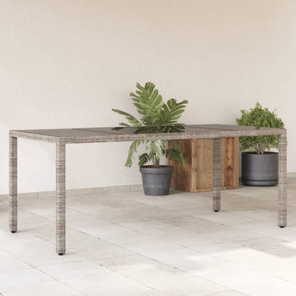 Mesa De Jardín Superficie De Vidrio Ratán Pe 190X90X75 Cm