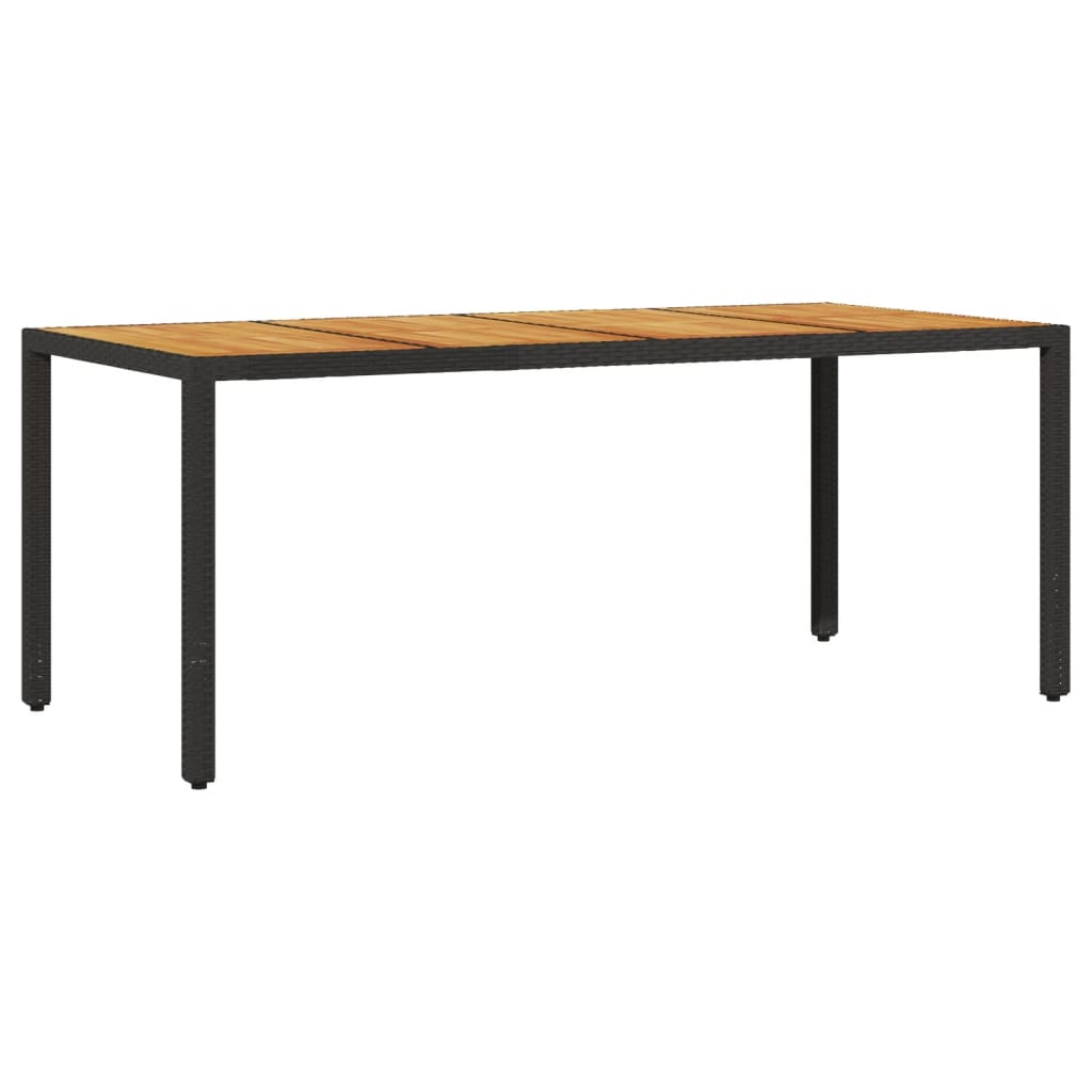 Mesa De Jardín Superficie Madera Acacia Ratán 190X90X75Cm