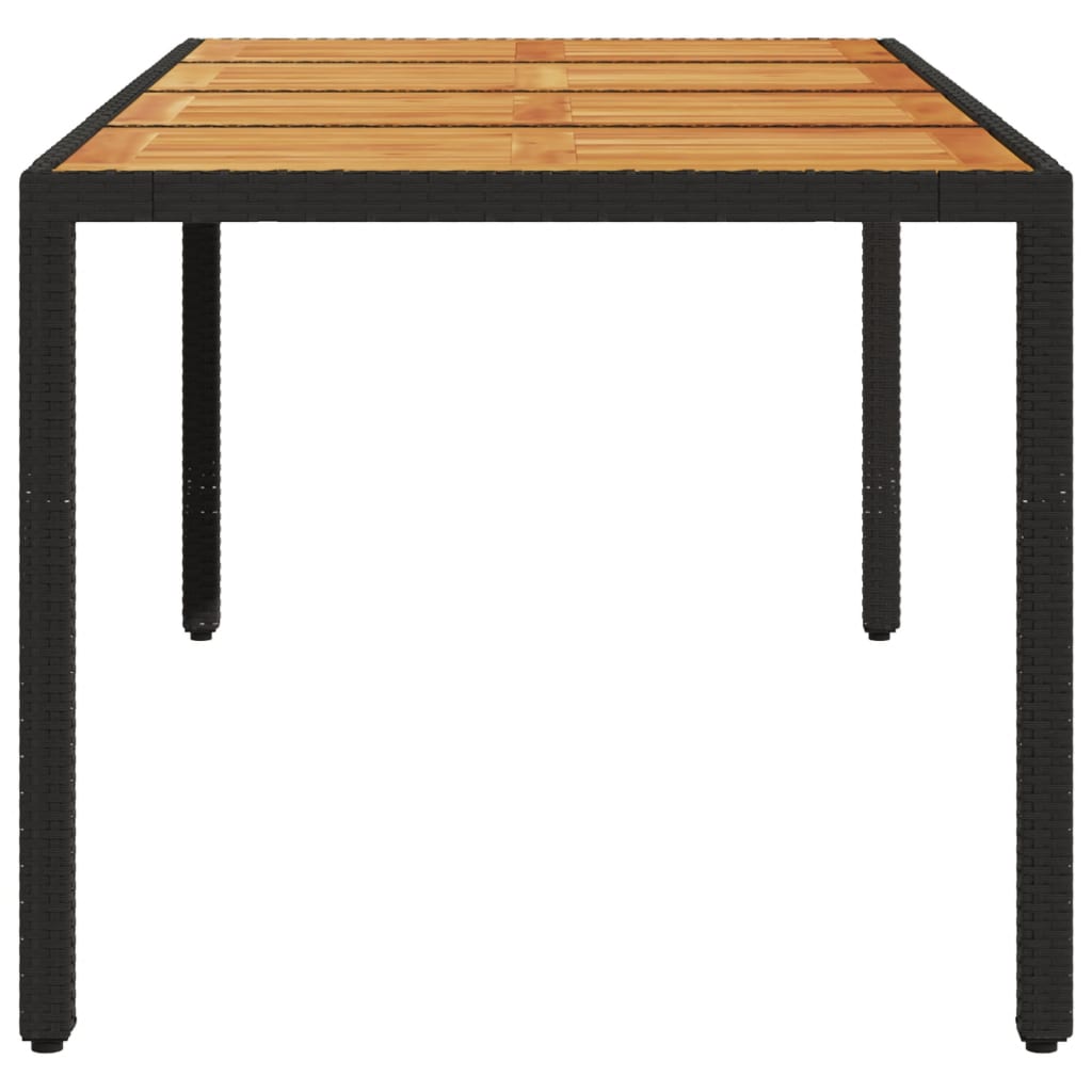 Mesa De Jardín Superficie Madera Acacia Ratán 190X90X75Cm