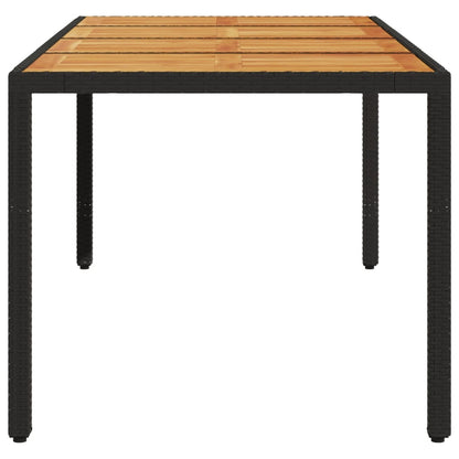 Mesa De Jardín Superficie Madera Acacia Ratán 190X90X75Cm