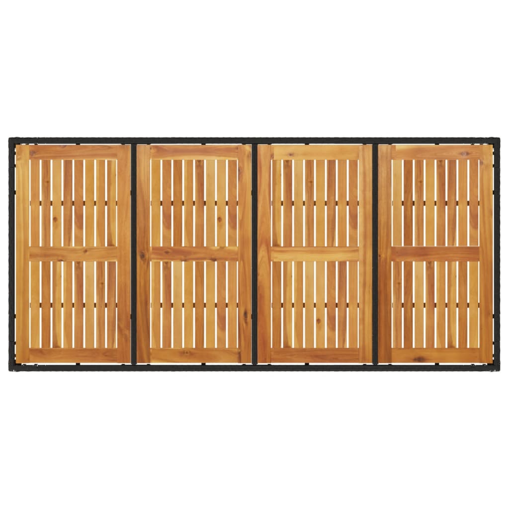 Mesa De Jardín Superficie Madera Acacia Ratán 190X90X75Cm