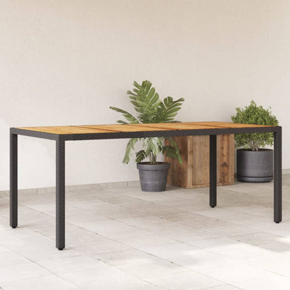 Mesa De Jardín Superficie Madera Acacia Ratán 190X90X75Cm