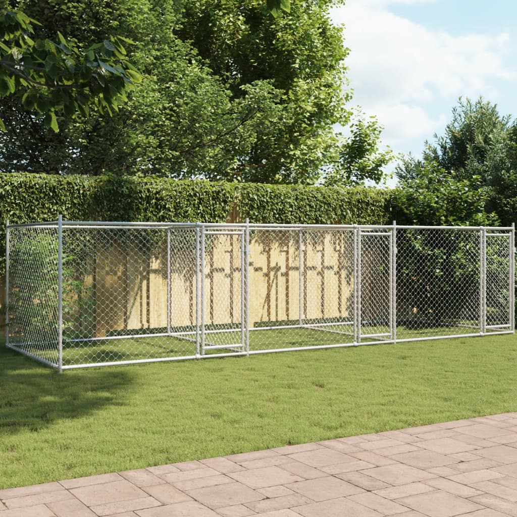 Jaula Para Perro Plateado 200 X 200 X 200 Cm Acero Galvanizado