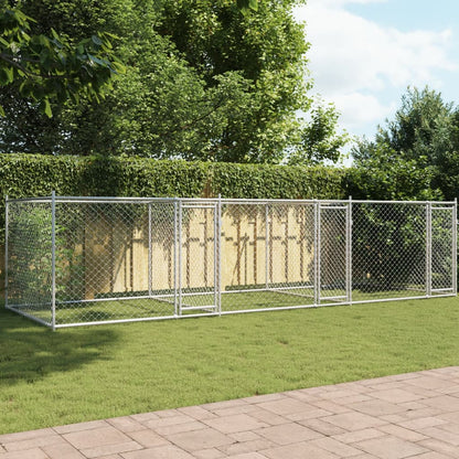 Jaula Para Perro Plateado 200 X 200 X 200 Cm Acero Galvanizado