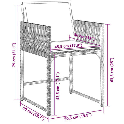 Set De Comedor De Jardín 9 Pzas Y Cojines Ratán Sintético Negro