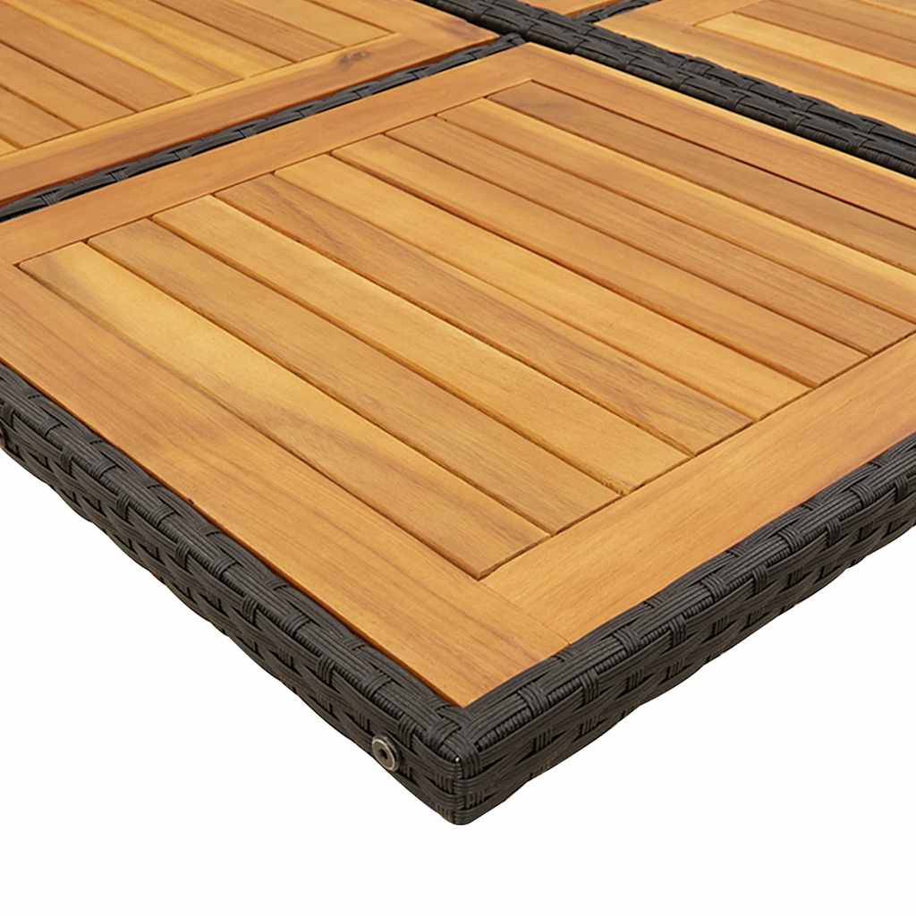Set Comedor De Jardín Con Cojines 15 Pzas Ratán Sintético Negro