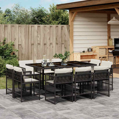 Set Comedor De Jardín 17 Pzas Y Cojines Ratán Sintético
