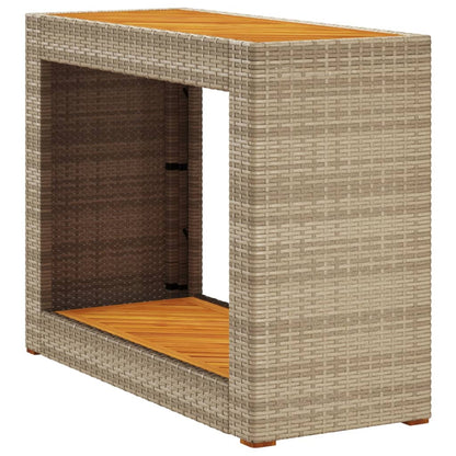 Mesa Auxiliar Jardín Tapa Madera Ratán Pe