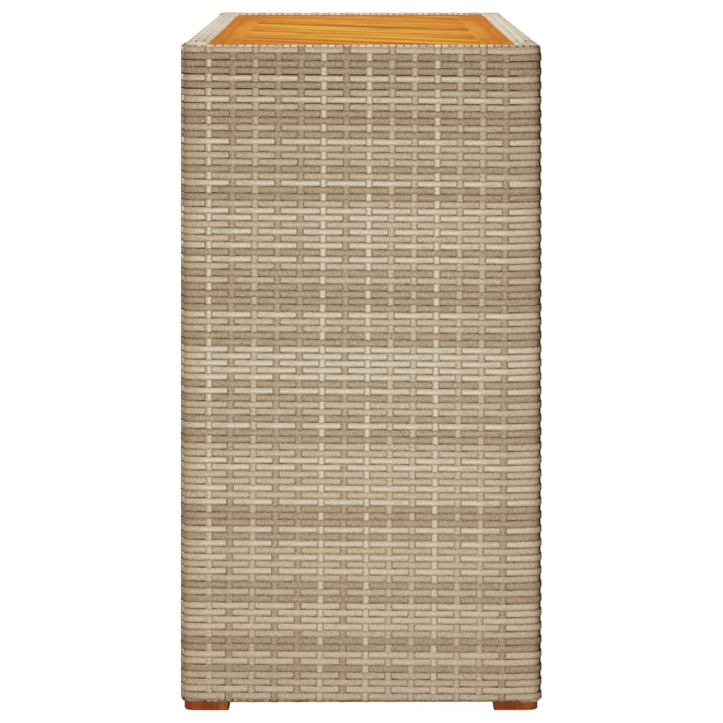 Mesa Auxiliar Jardín Tapa Madera Ratán Pe
