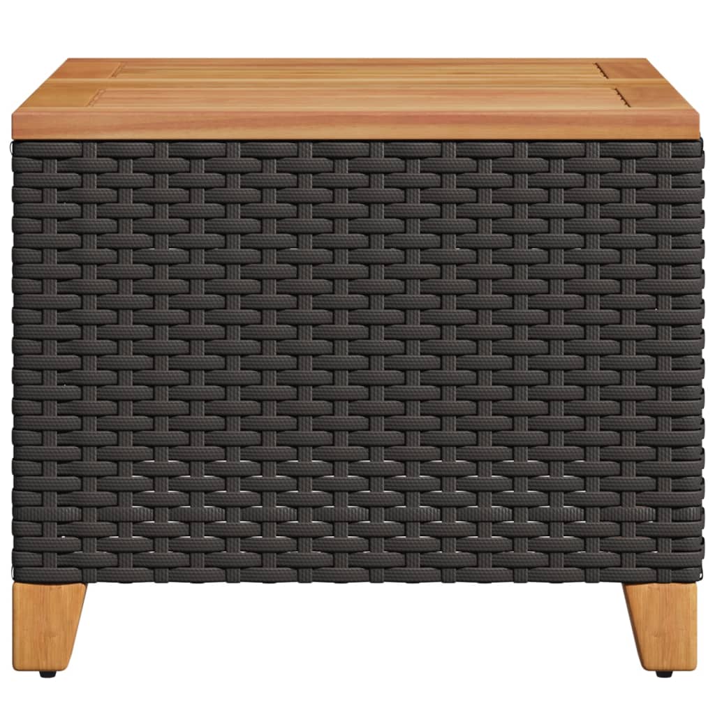 Mesa De Jardín Ratán Sintético Madera Acacia 45X45X37 Cm