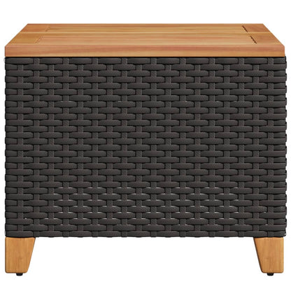 Mesa De Jardín Ratán Sintético Madera Acacia 45X45X37 Cm