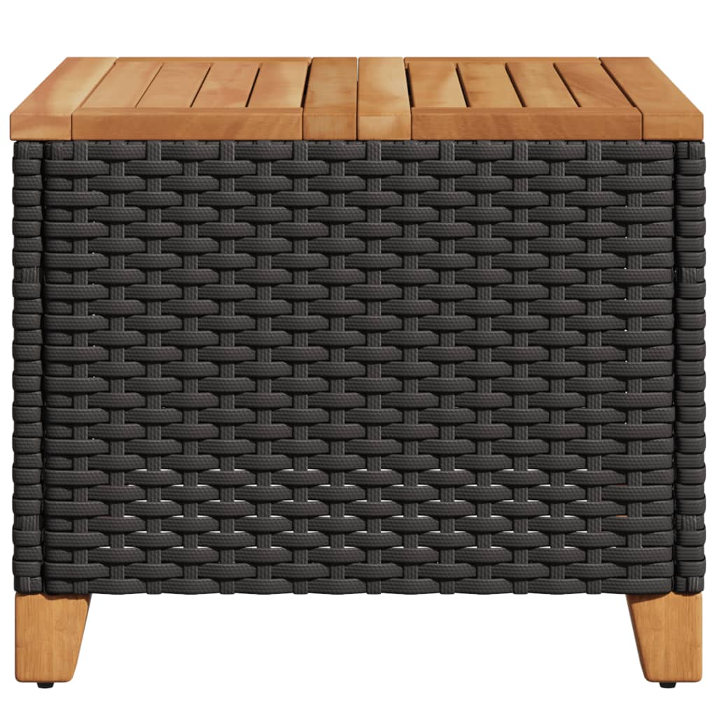 Mesa De Jardín Ratán Sintético Madera Acacia 45X45X37 Cm