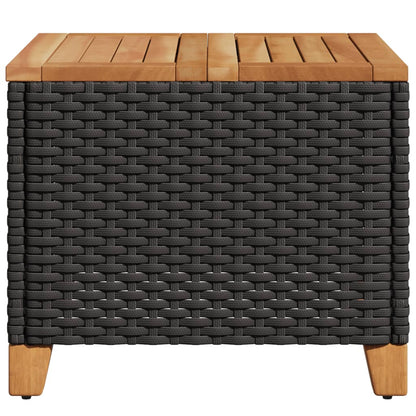 Mesa De Jardín Ratán Sintético Madera Acacia 45X45X37 Cm