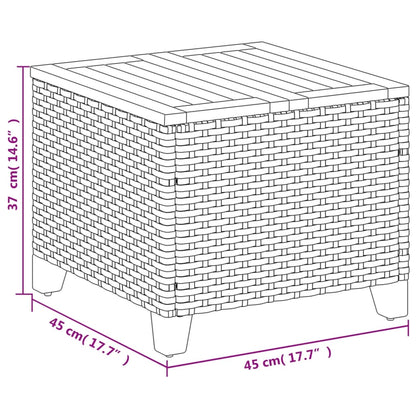 Mesa De Jardín Ratán Sintético Madera Acacia 45X45X37 Cm