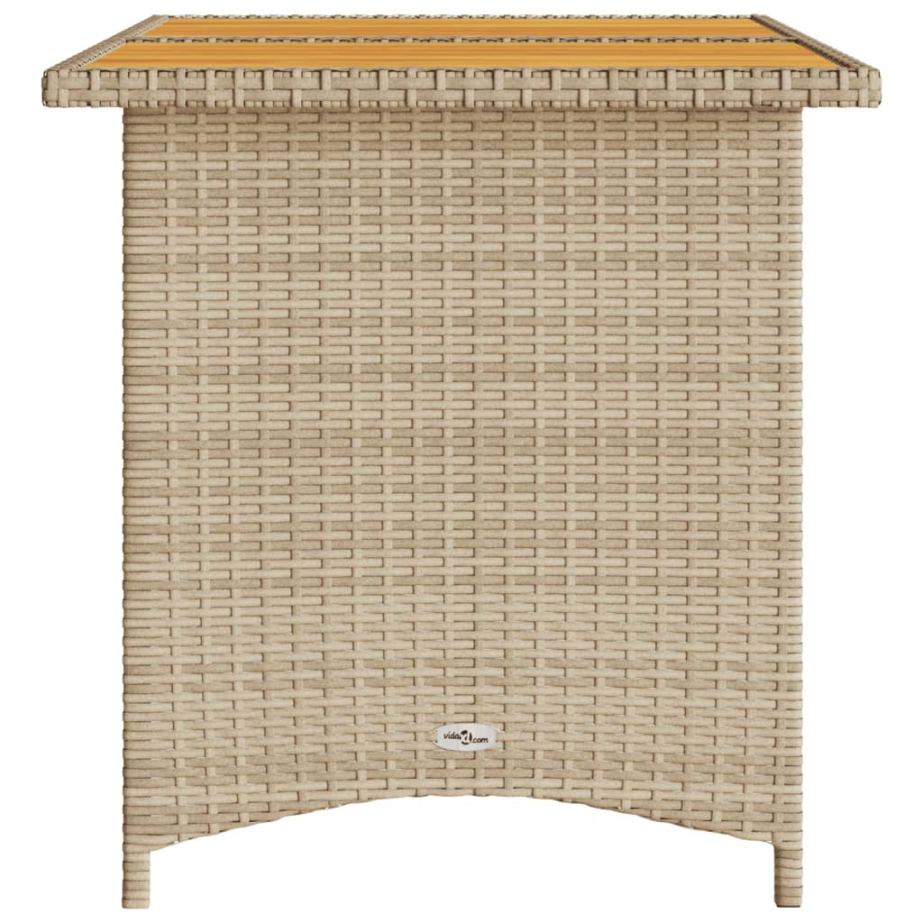 Mesa De Jardín Superficie De Ratán Pe 110X68X70 Cm