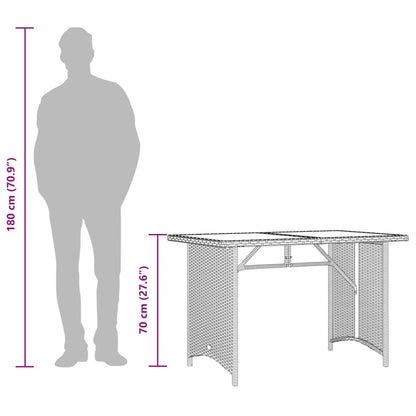 Mesa De Jardín Superficie De Ratán Pe 110X68X70 Cm