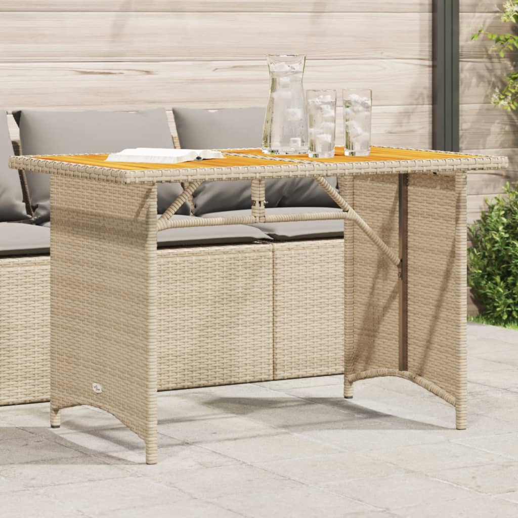 Mesa De Jardín Superficie De Ratán Pe 110X68X70 Cm