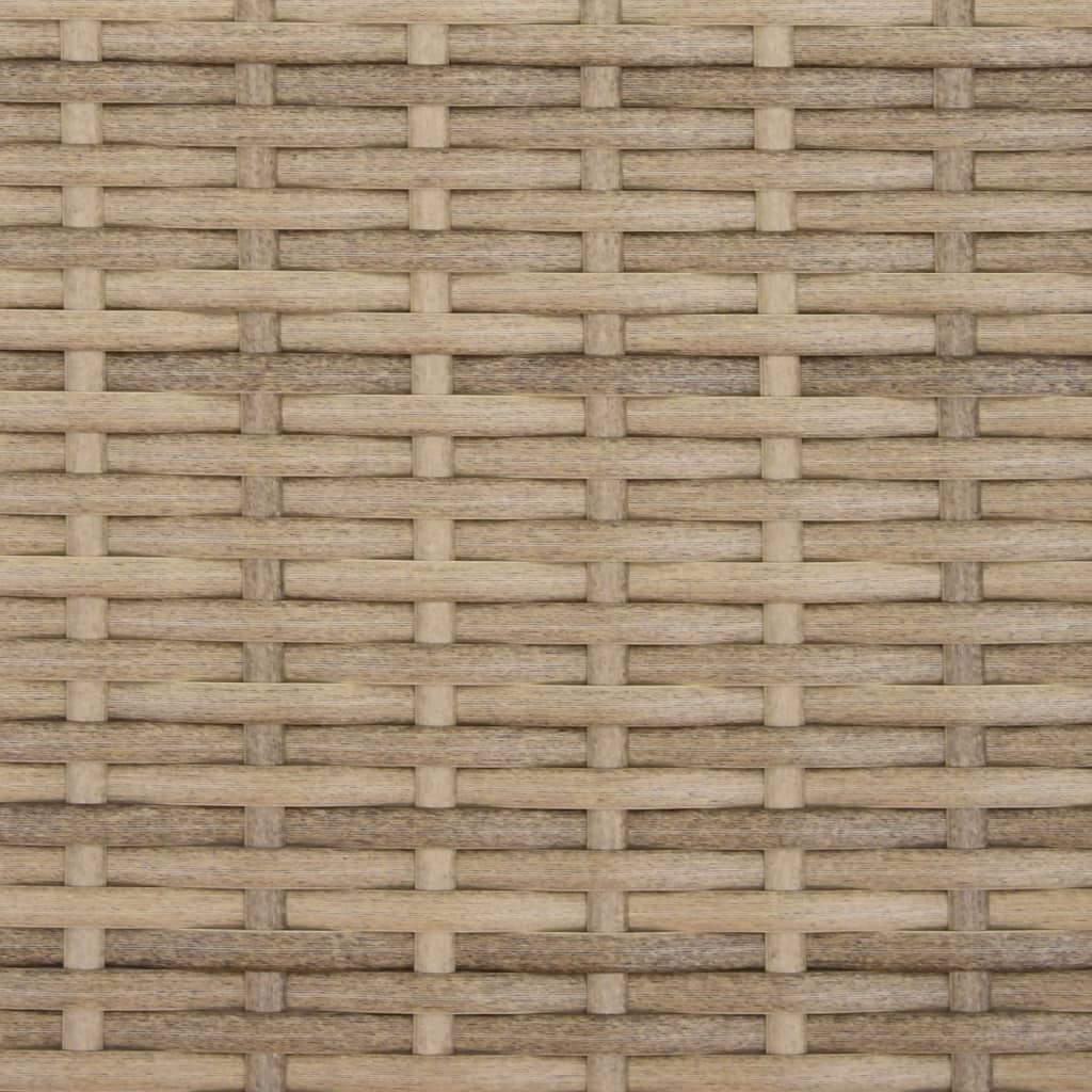 Tumbona Doble Con Capota Y Cojines Ratán Sintético Beige Mix
