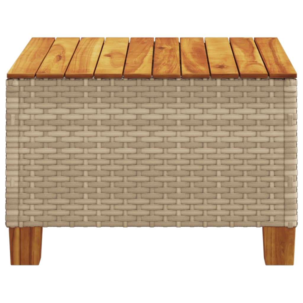 Mesa De Jardín Ratán Sintético Madera Acacia 55X55X36 Cm