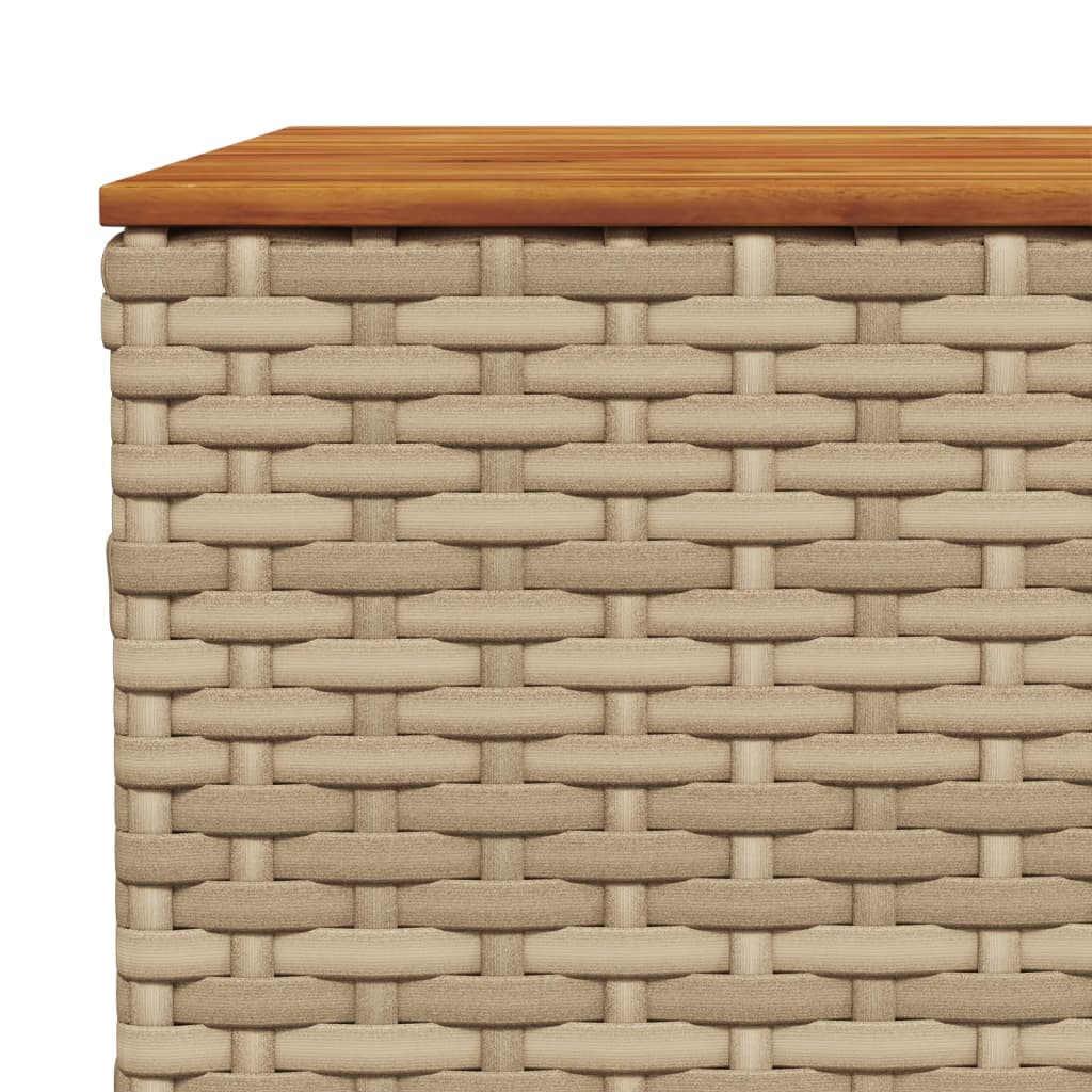 Mesa De Jardín Ratán Sintético Madera Acacia 55X55X36 Cm