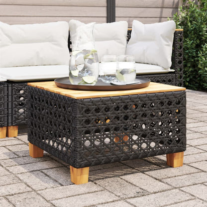 Mesa De Jardín Ratán Sintético Madera Acacia 55X55X36 Cm
