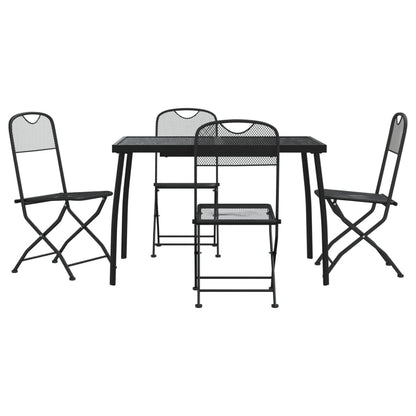 Juego De Comedor De Jardín 5 Pzas Malla Metálica Gris Antracita