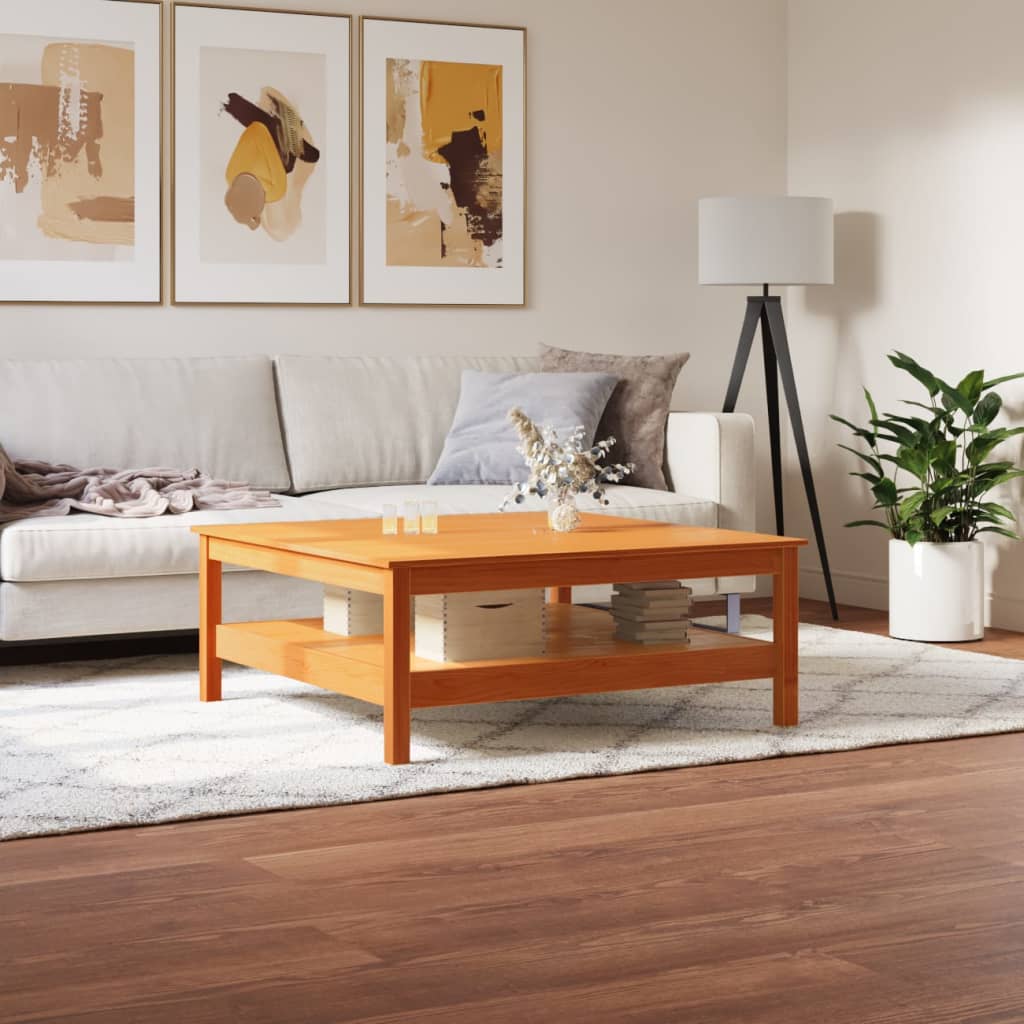 Mesa De Centro Blanca Madera Maciza De Pino