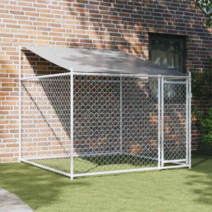 Jaula Para Perro Con Techo Plateado 200 X 200 X 258 Cm