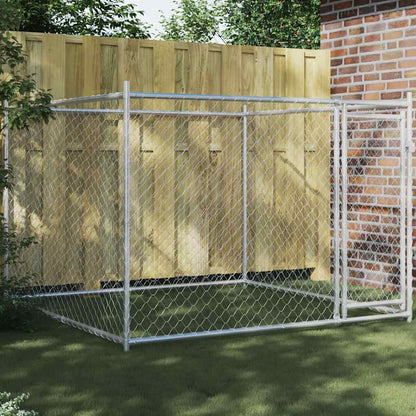 Jaula Para Perro Plateado 200 X 200 X 200 Cm Acero Galvanizado