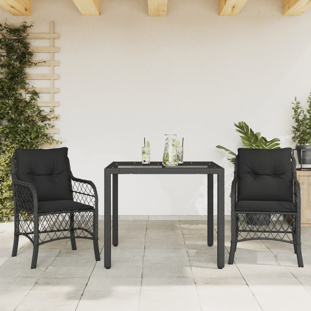 Set Comedor De Jardín 5 Piezas Con Cojines Ratán Sintético