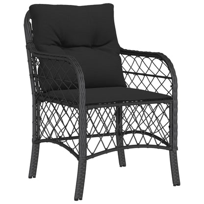 Set De Muebles Jardín 5 Pzas Con Cojines Ratán Sintético Negro
