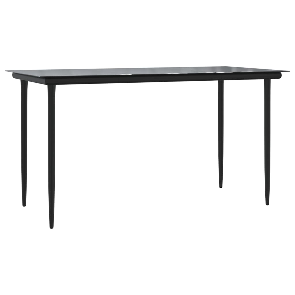 Set De Muebles Jardín 5 Pzas Con Cojines Ratán Sintético Negro
