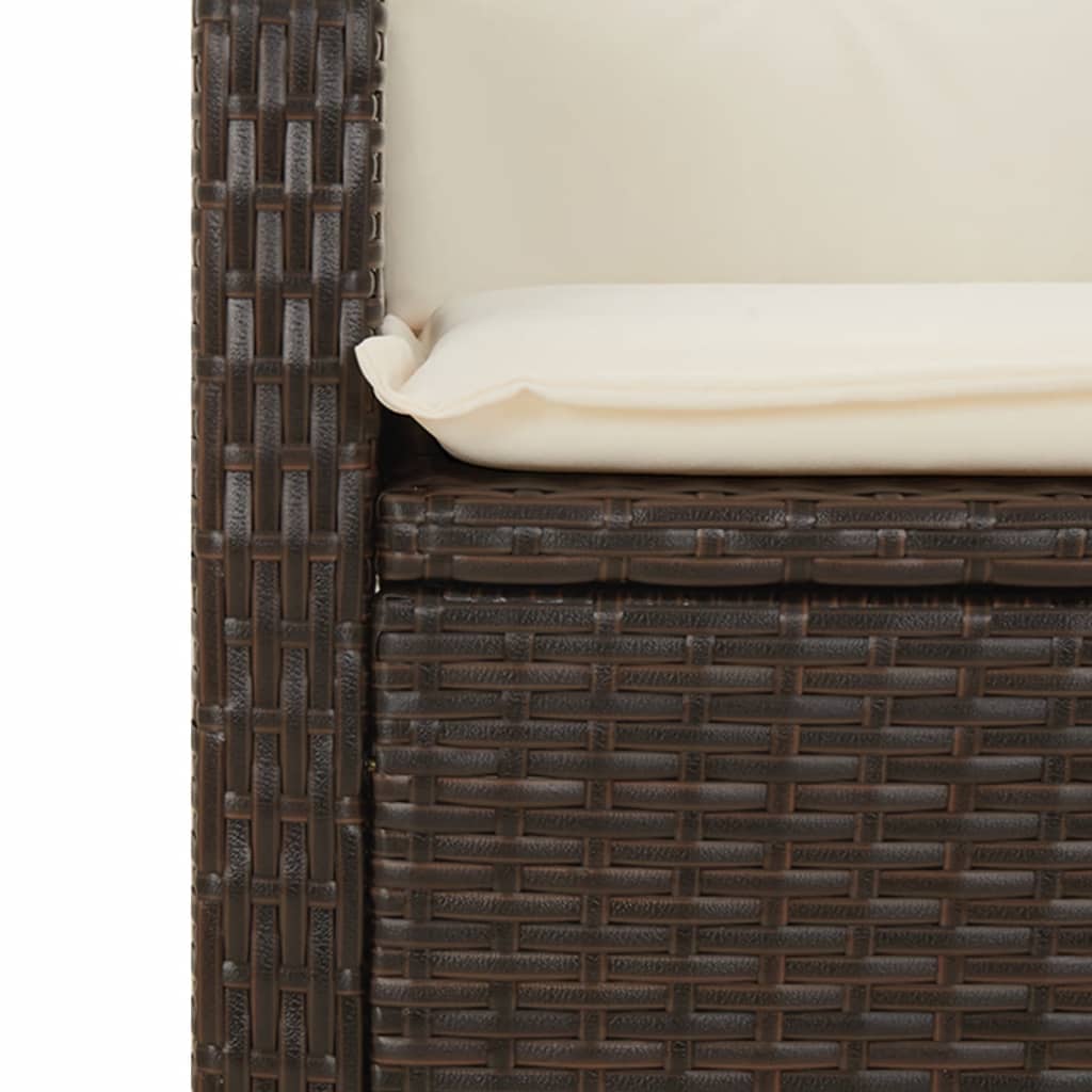 Set Comedor De Jardín 5 Piezas Y Cojines Ratán Sintético Marrón