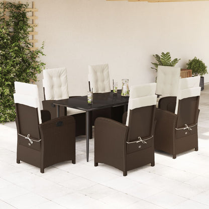 Set Comedor De Jardín 5 Piezas Y Cojines Ratán Sintético Marrón