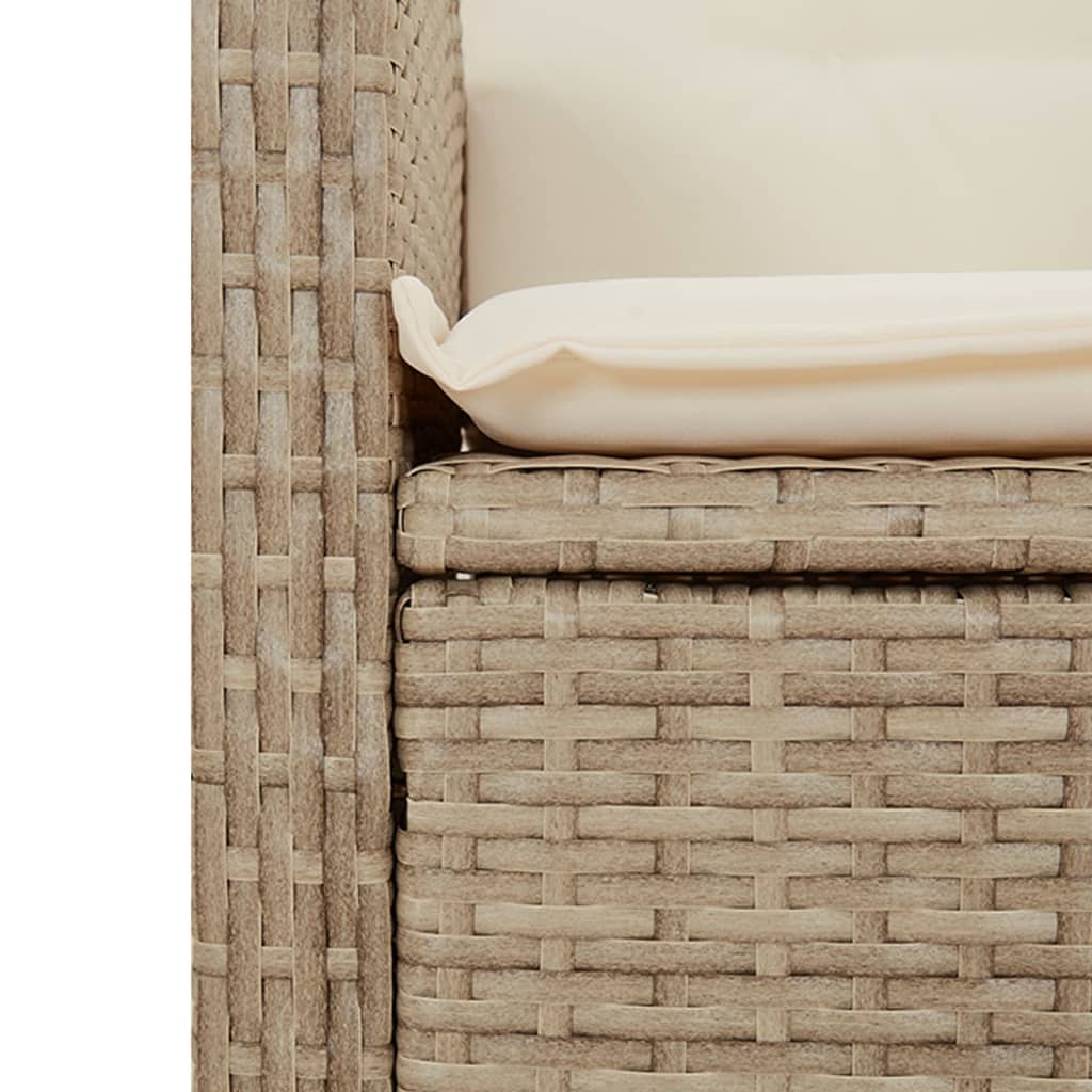 Set Comedor De Jardín 5 Pzas Con Cojines Ratán Sintético Beige