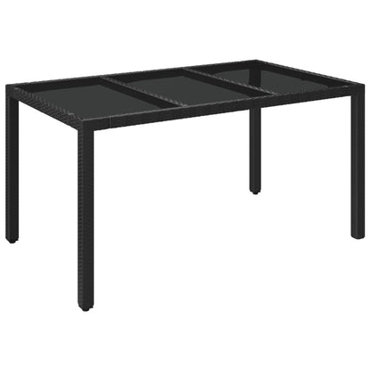 Set De Comedor De Jardín 7 Pzas Y Cojines Ratán Sintético Negro