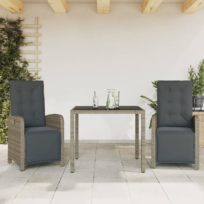 Set De Comedor De Jardín 7 Pzas Y Cojines Ratán Sintético Negro