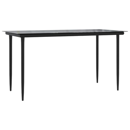 Set De Muebles Jardín 5 Pzas Con Cojines Ratán Sintético Negro