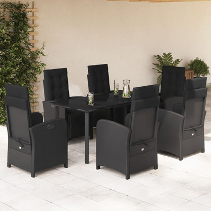 Set De Muebles Jardín 5 Pzas Con Cojines Ratán Sintético Negro