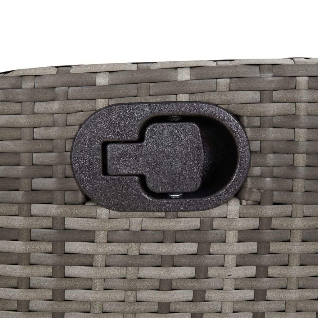 Set Comedor De Jardín 5 Piezas Con Cojines Ratán Sintético Gris