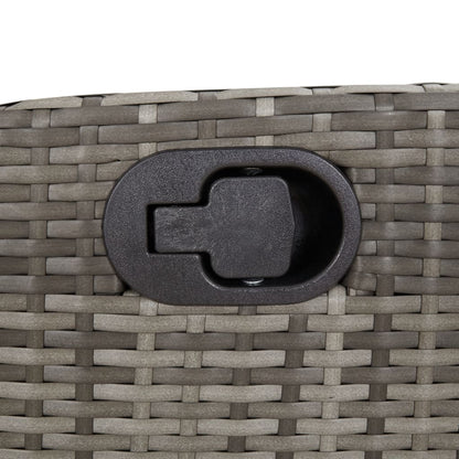 Set Comedor De Jardín 5 Piezas Con Cojines Ratán Sintético Gris
