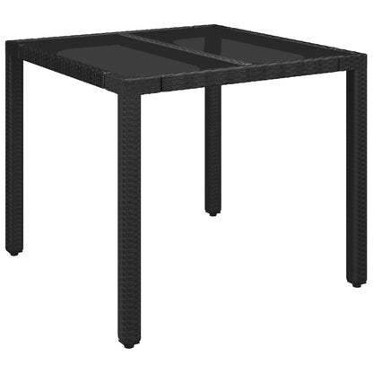 Set De Muebles Jardín 5 Pzas Con Cojines Ratán Sintético Negro