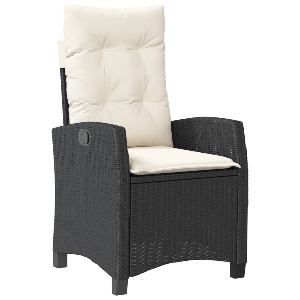 Set De Muebles Jardín 5 Pzas Con Cojines Ratán Sintético Negro