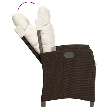 Set Comedor De Jardín 5 Piezas Y Cojines Ratán Sintético Marrón