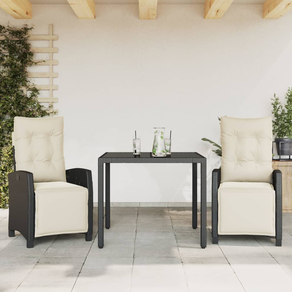 Set De Comedor De Jardín 7 Pzas Y Cojines Ratán Sintético