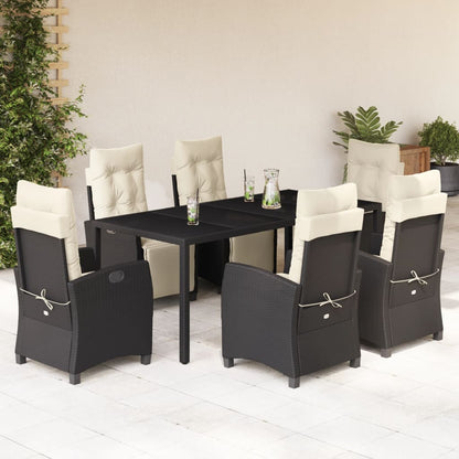 Set De Comedor De Jardín 7 Pzas Y Cojines Ratán Sintético