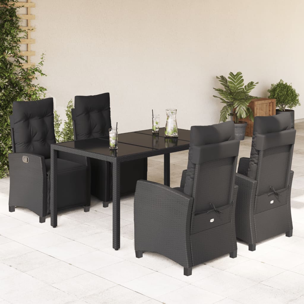 Set De Comedor De Jardín 7 Pzas Y Cojines Ratán Sintético